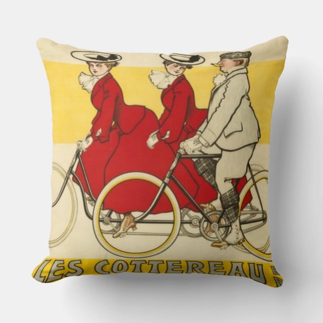 Vintage Cycles Cottereau by René Vincent Cushion (Front)