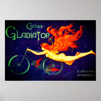 Vintage Cycles Gladiator French Cycling Advert Poster