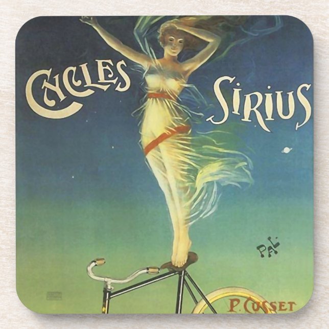 Vintage Cycles Sirius Bicycle Poster Coaster (Front)