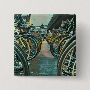 Vintage cycling artwork 15 cm square badge