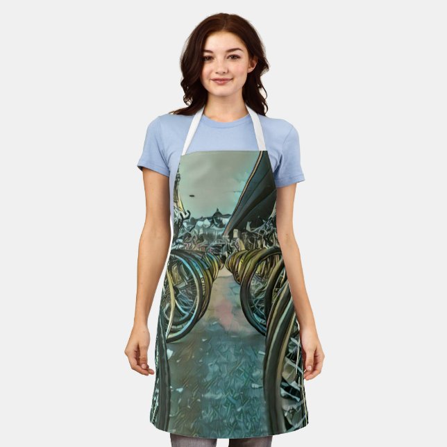 Vintage cycling artwork apron (Worn)
