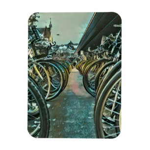 Vintage cycling artwork magnet