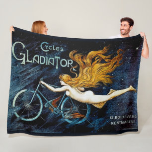 Vintage Cycling Cycles Gladiator Advert Fleece Blanket