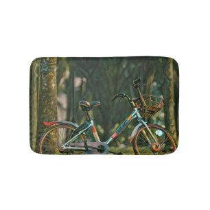 vintage cycling gifts bath mat