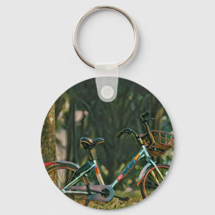 vintage cycling gifts key ring