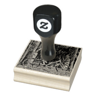 vintage cycling gifts rubber stamp