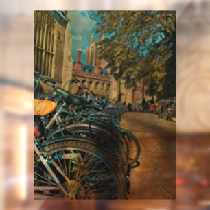 Vintage cycling gifts window cling