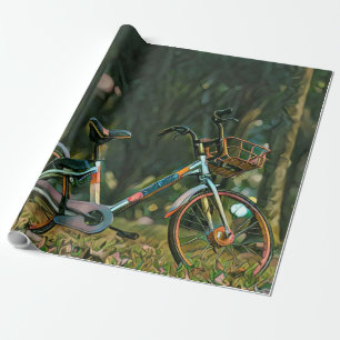 vintage cycling gifts wrapping paper