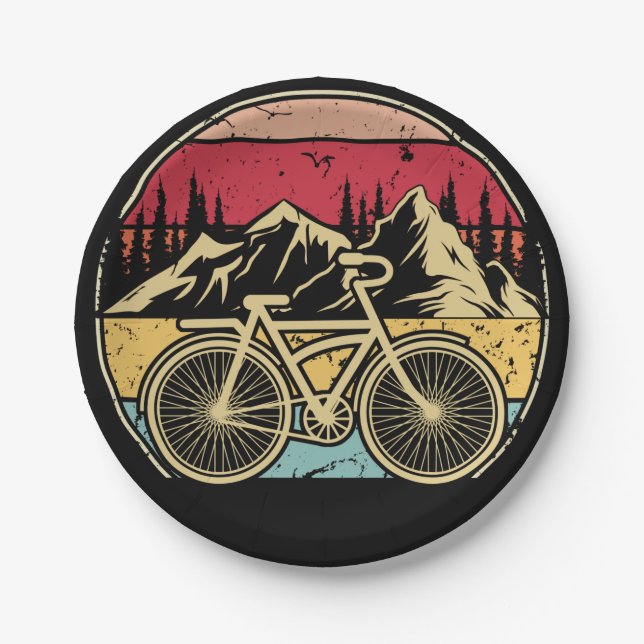 Vintage Cycling Paper Plate (Front)