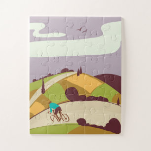 Vintage Cycling Poster Jigsaw Puzzle