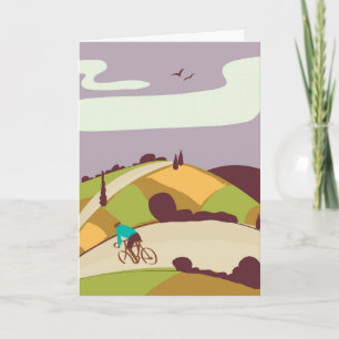 Vintage Cycling Poster Note Card