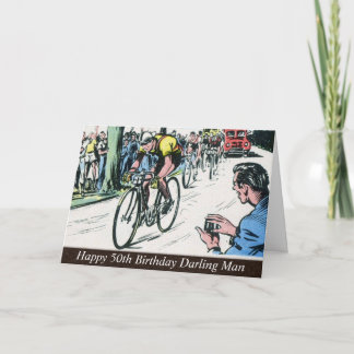 Vintage Cycling Print Card
