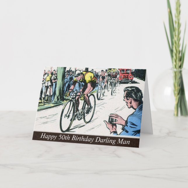 Vintage Cycling Print Card (Front)