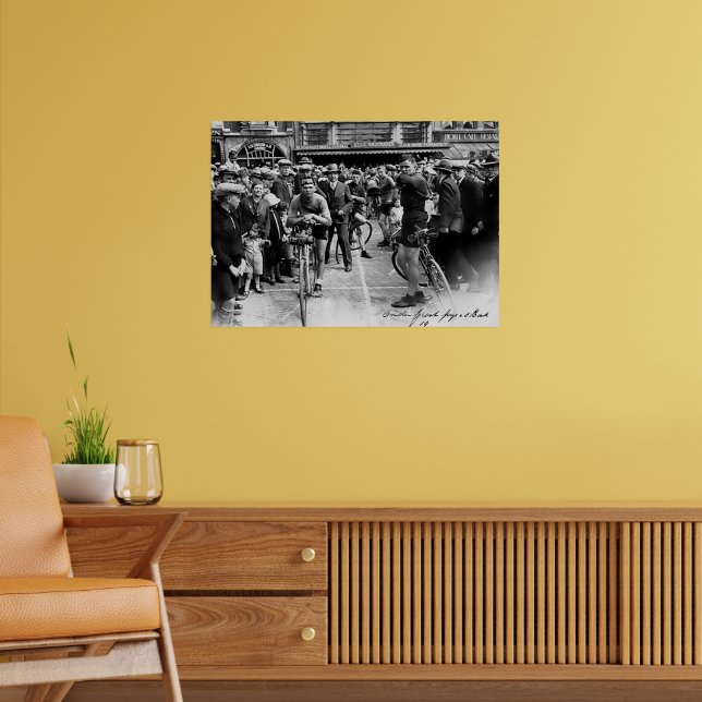 Vintage Cycling Race Paris Roubaix 1900 Poster (Living Room 2)