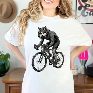 Vintage Cycling Wolf Fast Road Bike Rider T-Shirt