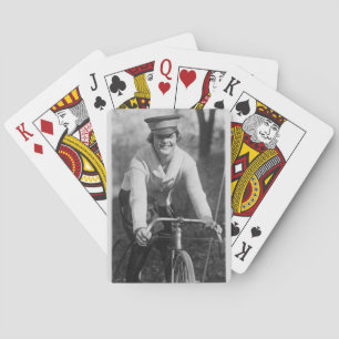 Vintage Cyclist in Bloomers Playing Cards