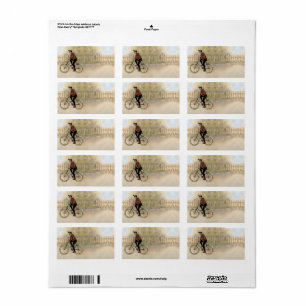 Vintage Cyclist in the Country Label