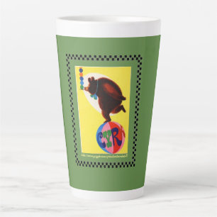 "Vintage Cyrk Poster Bear" Latte Mug