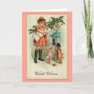 Vintage Czech Veselé Vánoce Christmas Card