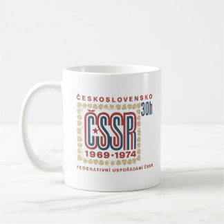 Vintage Czechoslovak ČSSR Stamp Artwork Coffee Mug