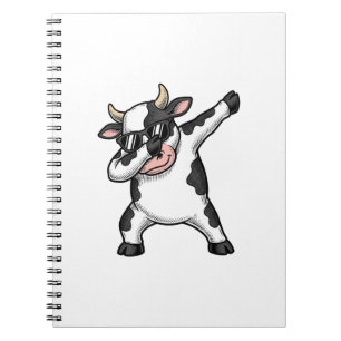 Vintage Dabbing Cow Sunglasses Graphic Shirt_1 Notebook