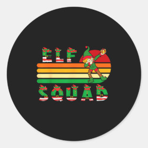 Vintage Dabbing Elf Squad Christmas Costume Men Bo Classic Round Sticker