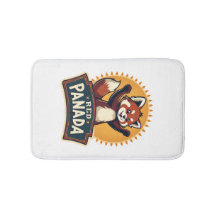 Vintage Dabbing Red Panda Retro Animal Graphic 2 Bath Mat