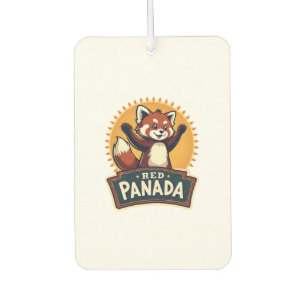 Vintage Dabbing Red Panda Retro Animal Graphic 2 Car Air Freshener