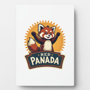 Vintage Dabbing Red Panda Retro Animal Graphic 2 Plaque