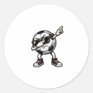 Vintage Dabbing Soccer Ball Shirt Design (2)_1 Classic Round Sticker