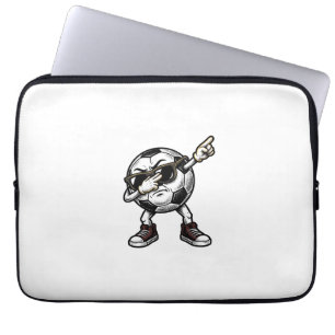 Vintage Dabbing Soccer Ball Shirt Design (2)_1 Laptop Sleeve