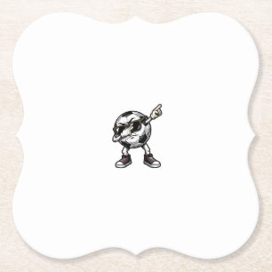 Vintage Dabbing Soccer Ball Shirt Design (2)_1 Paper Coaster