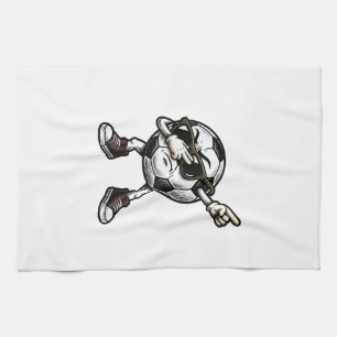 Vintage Dabbing Soccer Ball Shirt Design (2)_1 Tea Towel