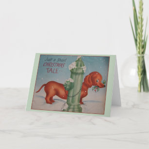 Vintage Dachshund Christmas Greeting Card