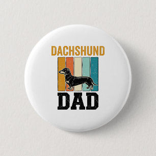 Vintage Dachshund Dad Dog Lover Vector Design_1 6 Cm Round Badge