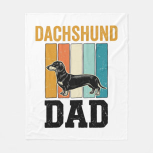 Vintage Dachshund Dad Dog Lover Vector Design_1 Fleece Blanket