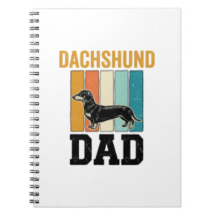 Vintage Dachshund Dad Dog Lover Vector Design_1 Notebook