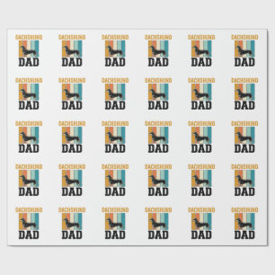 Vintage Dachshund Dad Dog Lover Vector Design_1 Wrapping Paper