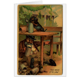 Vintage - Dachshund Drinking Buddies,