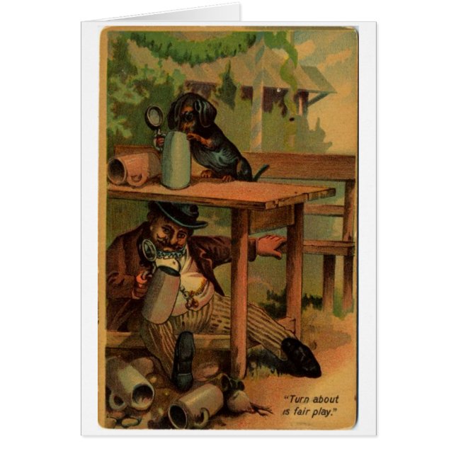 Vintage - Dachshund Drinking Buddies, (Front)