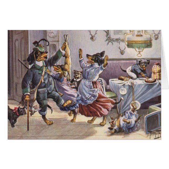 Vintage - Dachshund Family, (Front Horizontal)