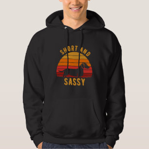 Vintage Dachshund Funny Weiner Dog Short Sassy Hoodie