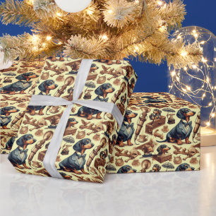 Vintage Dachshund Illustration Wrapping Paper