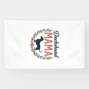 Vintage Dachshund Mama Floral Dog Lover Vector Des Banner