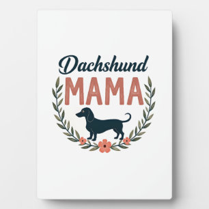 Vintage Dachshund Mama Floral Dog Lover Vector Des Plaque