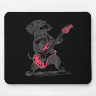 Vintage Dachshund Playing Guitar Weenie Rock And R Mouse Mat
