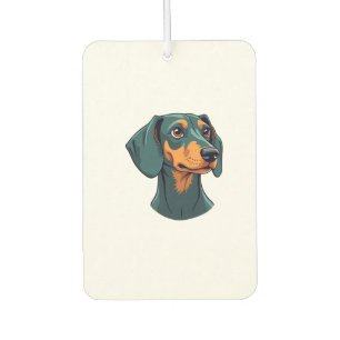 Vintage Dachshund Portrait Art Retro Dog Illustrat Car Air Freshener