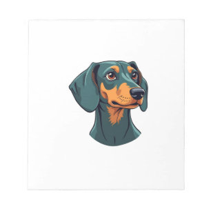 Vintage Dachshund Portrait Art Retro Dog Illustrat Notepad