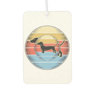 Vintage Dachshund Retro Sunset Dog Shirt Design_1 Car Air Freshener