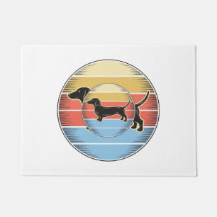 Vintage Dachshund Retro Sunset Dog Shirt Design_1 Doormat